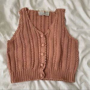 Stunning Blush Pink Knit Cardigan Tank Top S